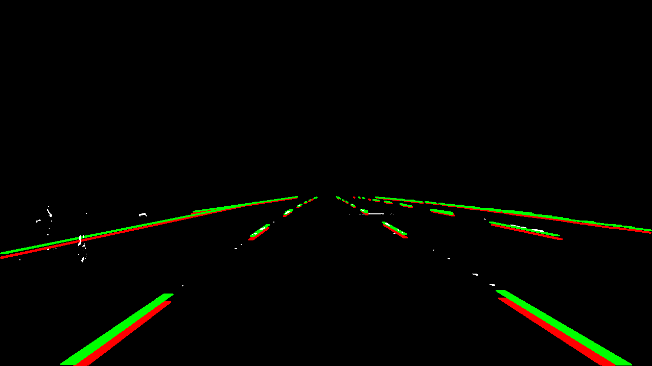 Detections with corrected lane marker projection